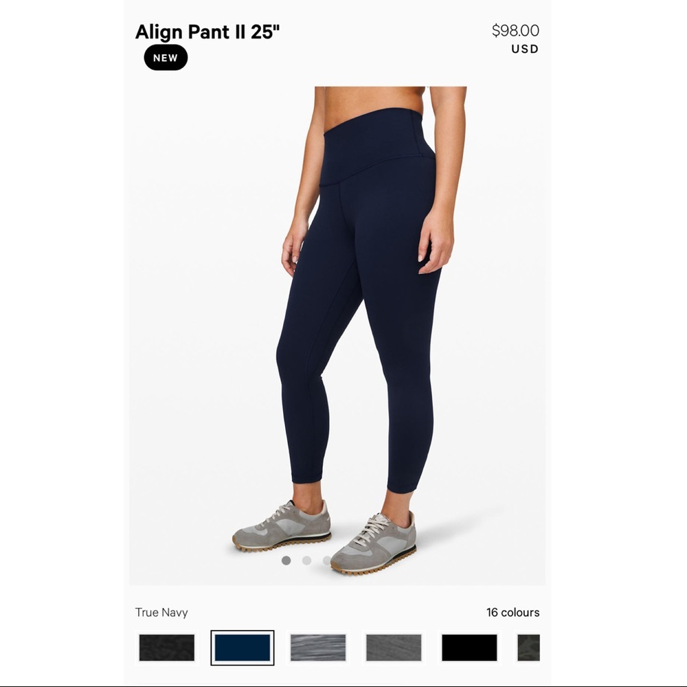BNWT lululemon Navy Align II 25” Pant